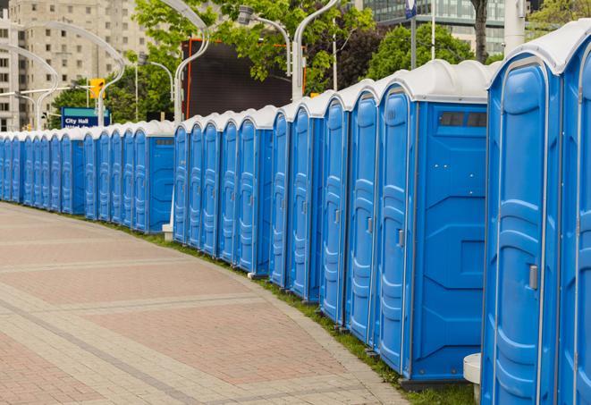 Seasonal porta potty units set up at a Ruston, Louisiana venue